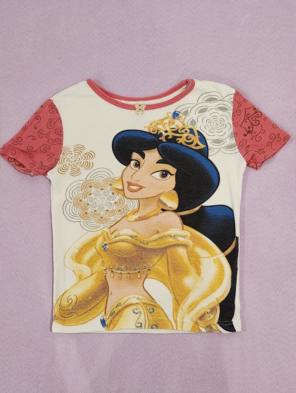y2k Disney Store Princesses Aladdin Jasmine Gold Outfit Pajama 5yr Top